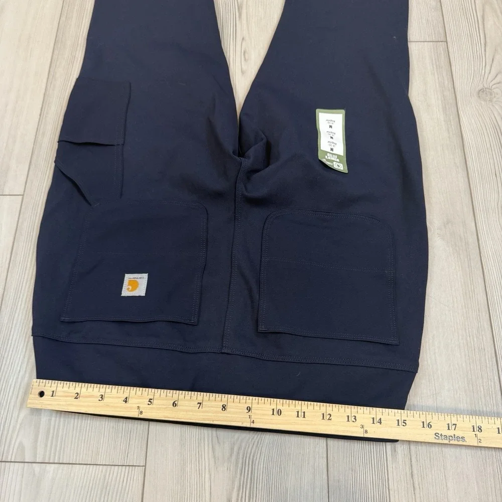 NWT Carhartt 102482 Force Leggings Medium Navy Blue Fitted Cargo Stretch Pockets